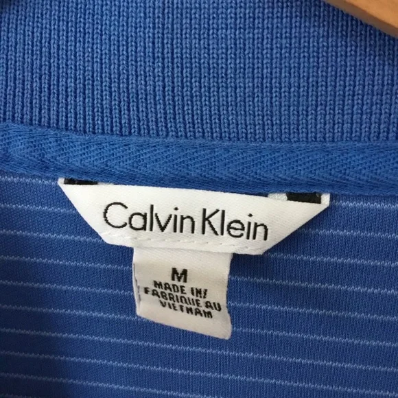 Calvin Klein Striped Blue Men Polo Shirt - Picture 3 of 14